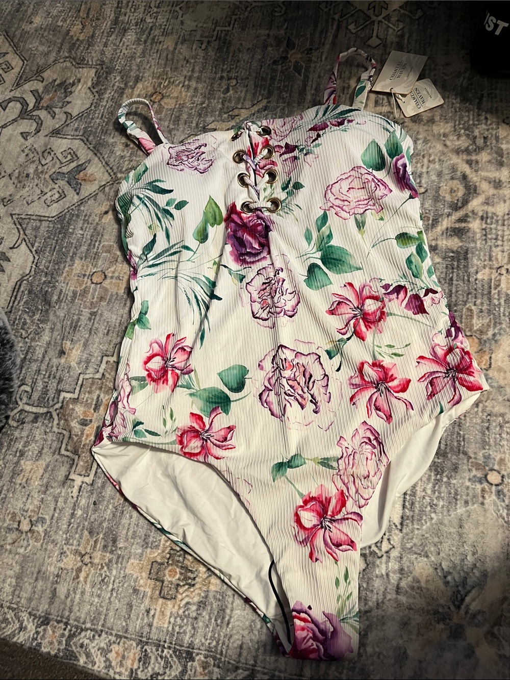 Coastal waves swimwear color print